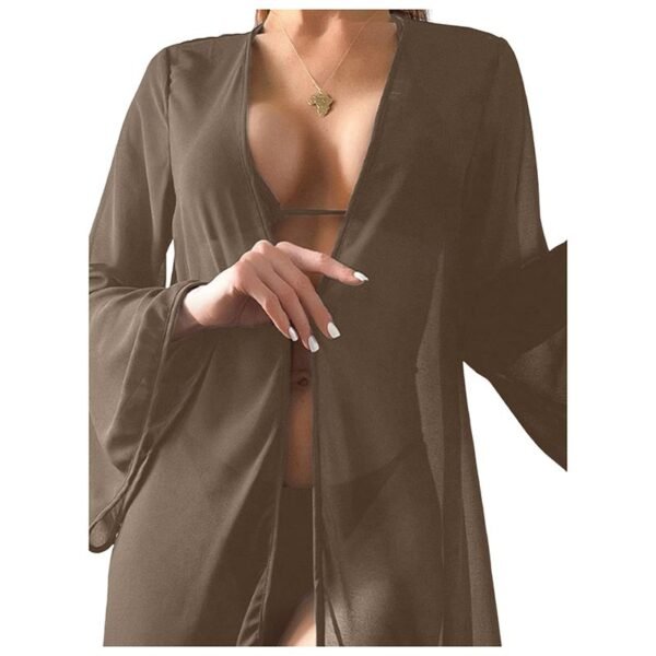 Brown Chiffon Sun-Proof Shawl Coat