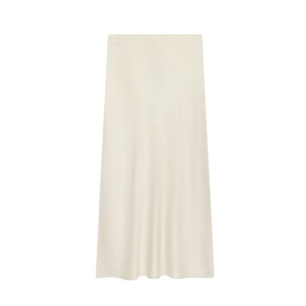 Brown Polyester Straight Skirt