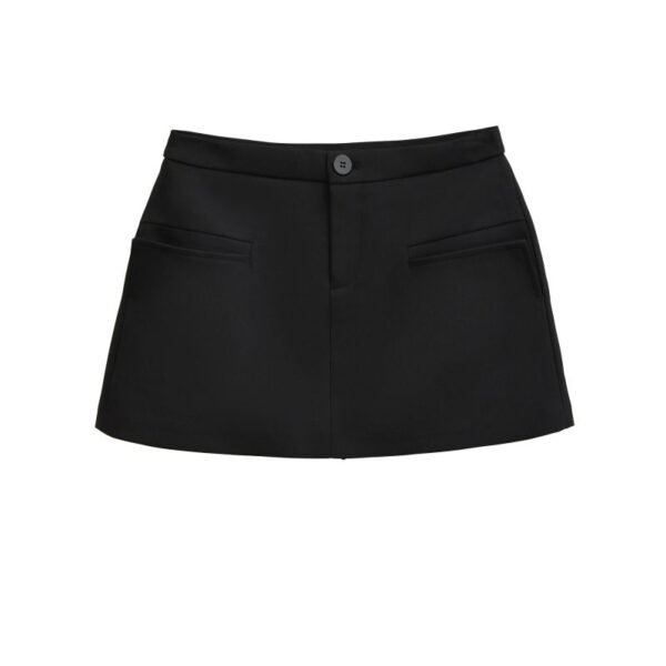 Grey Polyester High Waist Skirt