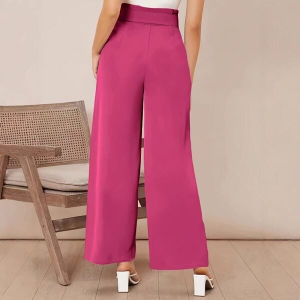 Rose Red Woven Straight-Leg Trousers