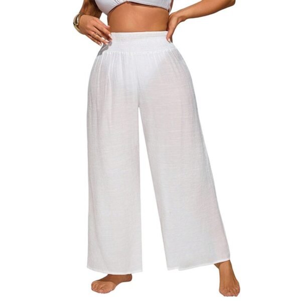 White Tulle See-Through Tassel Cover-Up Pants